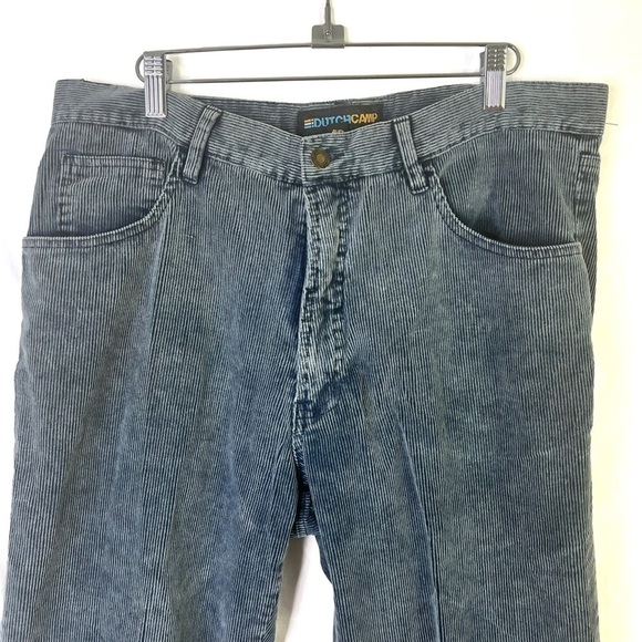 DUTCHCAMP CORDUROY PANTS BLUE PANTS STRAIGHT LEGS MADE IN KOREA MEN SIZE 36 - Picture 6 of 10